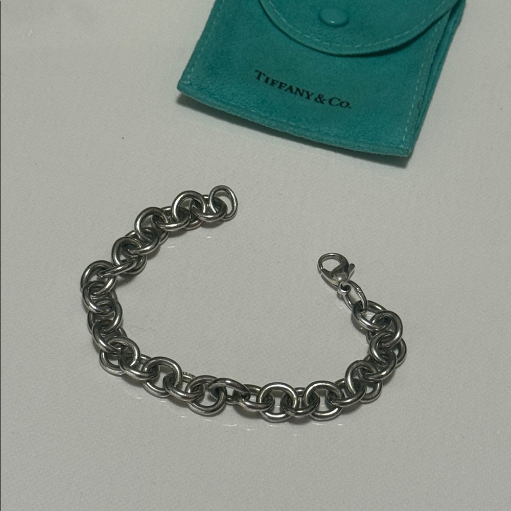 Tiffany & Co. Silver Bracelet with Teal Pouch - Picture 12 of 16